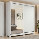 Ver imagem 1 de Guarda-roupa 2 Portas de Correr 2 Gavetas Easy com Espelho e Pés Light Branco