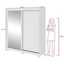 Ver imagem 4 de Guarda-roupa 2 Portas de Correr 2 Gavetas Easy com Espelho e Pés Light Branco
