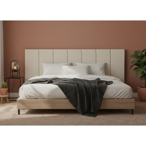 Cabeceira Casal Modulada Estofada para Cama Box 20cm X 45cm - Suede Off White