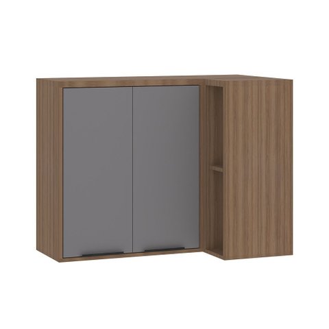 Armário Aéreo de Cozinha Canto Reto 95cm 2 Portas Aspen Luciane Móveis