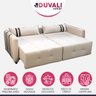 Sofá Cama Casal Retrátil Living 4 Lugares 230 cm Anchieta Braços Fino Slim Linho Bege - Duvali - 5