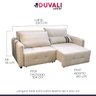 Sofá Cama Casal Retrátil Living 4 Lugares 230 cm Anchieta Braços Fino Slim Linho Bege - Duvali - 4