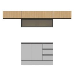Cozinha Modulada 5 Peças 4 Aéreos 1 Balcão Nara Cabecasa Madeiramadeira - 3