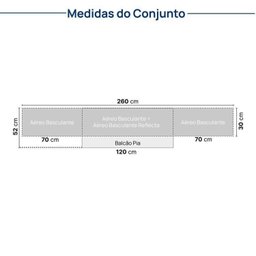Cozinha Modulada 5 Peças 4 Aéreos 1 Balcão Nara Cabecasa Madeiramadeira - 6