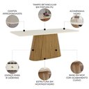 Ver imagem 3 de Mesa de Jantar 8 Lugares 200cm com Vidro Valt Nature/off H02 - Mpozenato