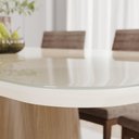 Ver imagem 5 de Mesa de Jantar 8 Lugares 200cm com Vidro Valt Nature/off H02 - Mpozenato