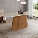 Ver imagem 1 de Mesa de Jantar 8 Lugares 200cm com Vidro Valt Nature/off H02 - Mpozenato