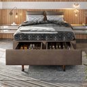 Ver imagem 1 de Base Box Casal com Sapateira 138x188x30cm  Suede Areia
