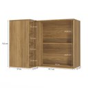 Ver imagem 2 de Armário Aéreo de Canto Reto Celeste Kappesberg 100% Mdf 1 Porta 4 Nichos Nogueira/verde 98cm