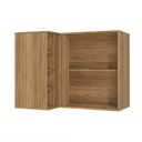 Ver imagem 3 de Armário Aéreo de Canto Reto Celeste Kappesberg 100% Mdf 1 Porta 4 Nichos Nogueira/verde 98cm