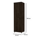 Ver imagem 5 de Armário Multiuso 2 Portas com Chave Organizador Home Office Lavanderia Cappuccino - Lh Móveis