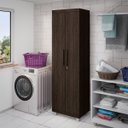 Ver imagem 3 de Armário Multiuso 2 Portas com Chave Organizador Home Office Lavanderia Cappuccino - Lh Móveis
