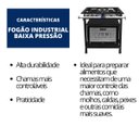 Ver imagem 6 de Fogão Industrial 2 Bocas 30x30 Baixa Pressão P5 com Forno Tampa de Vidro Jcn