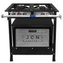 Ver imagem 1 de Fogão Industrial 2 Bocas 30x30 Baixa Pressão P5 com Forno Tampa de Vidro Jcn