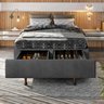 Base Box Casal com Sapateira 138x188x30cm  Suede Cinza - 1