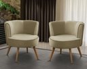 Ver imagem 1 de Kit 2 Poltronas Para Sala Decorativa Isa Suede Bege Adonai Estofados