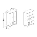 Ver imagem 3 de Cristaleira Sala de Jantar 70cm 2 Portas de Vidro Cor:mel Off White