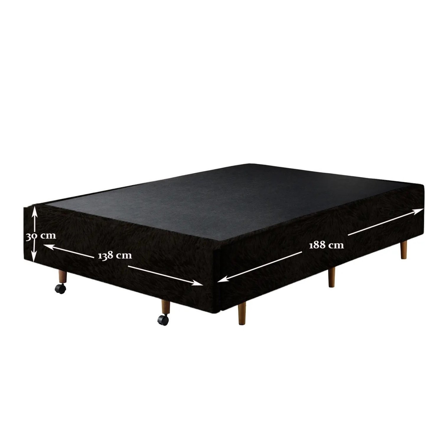 Base Box Casal com Sapateira 138x188x30cm  Suede Marrom - 2