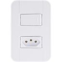 Ver imagem 1 de Conjunto 4x2 com 1 Interruptor Simples 10 a 250 V e 1 Tomada 2p+t 10 a 250 V Tablet Branc
