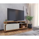 Ver imagem 3 de Rack Bancada Jurere 1800 para Tv Freijo/off White Matte - Colibri