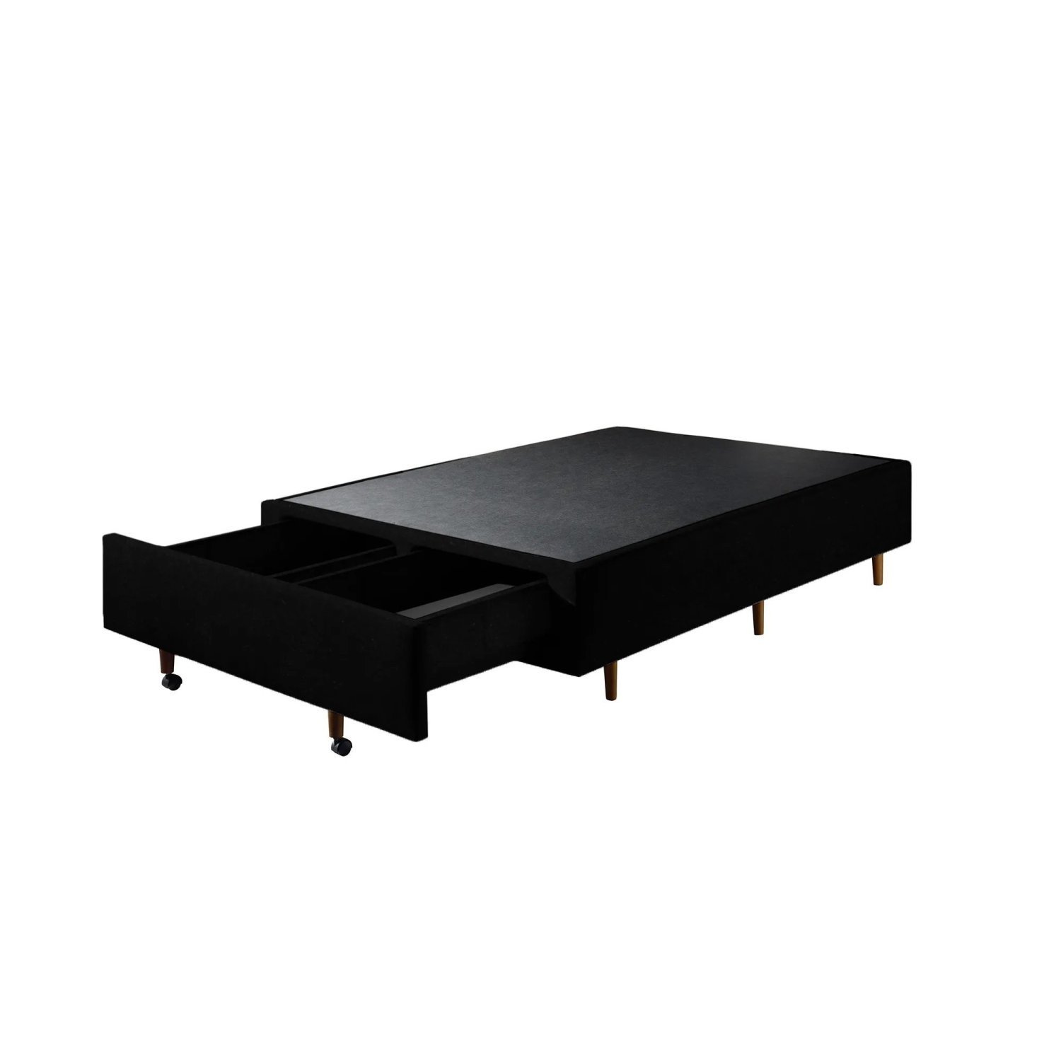 Base Box Casal com Sapateira 138x188x30cm  Suede Preto - 4