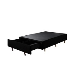 Base Box Casal com Sapateira 138x188x30cm  Suede Preto - 4