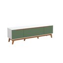 Ver imagem 2 de Rack Kappesberg 3 Portas Branco/verde Oliva 180cm