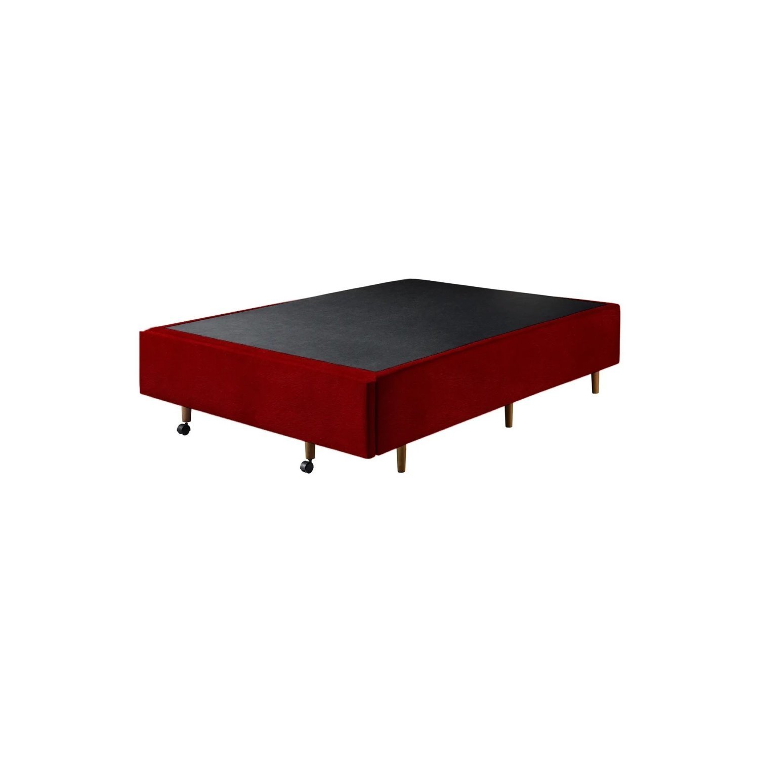 Base Box Casal com Sapateira 138x188x30cm  Suede Vermelho - 3