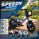 Ver imagem 2 de Bicicleta Infantil Aro 12 Azul Baby Style Speedy com Rodinhas Removíveis Cesto Cestinha Menino Freio