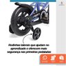 Bicicleta Infantil Aro 12 Azul Baby Style Speedy com Rodinhas Removíveis Cesto Cestinha Menino Freio - 3