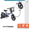 Bicicleta Infantil Aro 12 Azul Baby Style Speedy com Rodinhas Removíveis Cesto Cestinha Menino Freio - 9