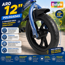 Ver imagem 3 de Bicicleta Infantil Aro 12 Azul Baby Style Speedy com Rodinhas Removíveis Cesto Cestinha Menino Freio