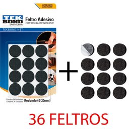 Kit 36 Feltro Protetor Adesivo Pé Sofá Cadeira Mesa Tekbond - 1