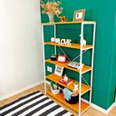 Ver imagem 2 de Estante Style Ample 5 Prateleiras Industrial Carvalho e Branco