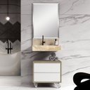 Ver imagem 2 de Bancada em Porcelanato para Banheiro 60cm Pró com Cuba Esculpida Bege/Travertino Yescasa