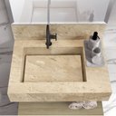 Ver imagem 4 de Bancada em Porcelanato para Banheiro 60cm Pró com Cuba Esculpida Bege/Travertino Yescasa