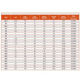 Jogo de Macho Aço Rápido - M 36 X 4,0 - Din 352 - Jg 3 Peças - 22,0094 - Rocast - 5