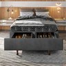 Base Box Queen com Sapateira 158x198x30cm  Suede Cinza - 1