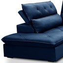 Ver imagem 6 de Sofá 3 Lugares Retrátil Reclinável Chaise Esquerdo 258cm Bergen F04 Veludo Azul - Lyam Decor