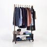 Kit Arara de Roupas Nicho Sapateira e Arara de Parede Preto - 2