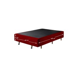 Base Box Queen com Sapateira 158x198x30cm  Suede Vermelho - 2