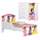 Ver imagem 1 de Mini Cama Infantil 153x79 e Comoda 4 Gavetas 1 Porta MDF Livia Decmade