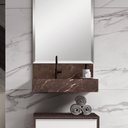 Ver imagem 2 de Bancada em Porcelanato para Banheiro 60cm Pró com Cuba Esculpida Marrom/Trufa Yescasa