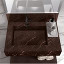 Ver imagem 4 de Bancada em Porcelanato para Banheiro 60cm Pró com Cuba Esculpida Marrom/Trufa Yescasa