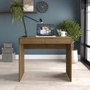 Ver imagem 1 de Mesa Aparador Tijuca 90cm 2 Gavetas Castanho Politorno Móveis