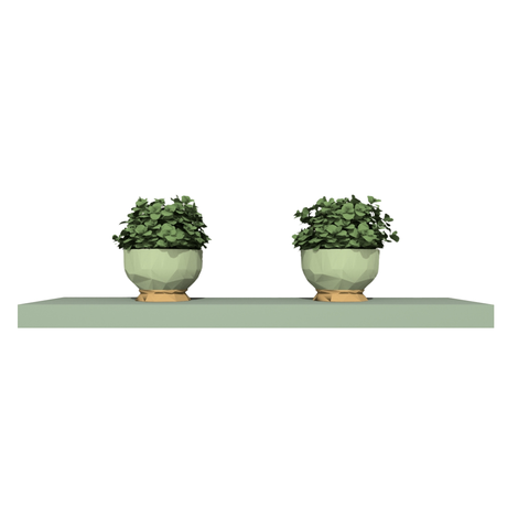 Prateleira Reta Decorativa 180x20 Mdf com Suporte Invisível Plancasa:verde Jade