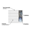 Ver imagem 3 de Cômoda Infantil Lívia com 4 Gavetas - Branco