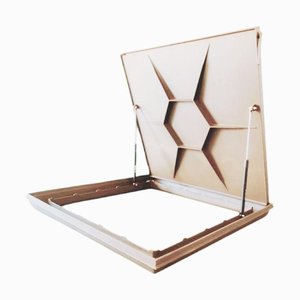 Tampa Articulada Rebaixada Casa Máquinas Piscina 1,00x1,00m Invisivel Bege Escuro