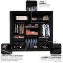 Ver imagem 6 de Guarda-Roupa Casal 3 Portas 100% MDF Milão Yescasa Preto