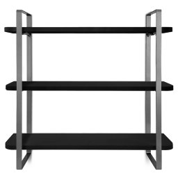 Prateleira Tripla Nicho Hone Modelo Industrial Decoração Casa 60x15 Prata/Preta - 3